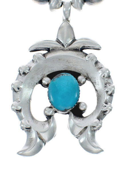 Sterling Silver Turquoise Navajo Naja Necklace AX129539